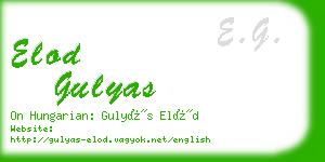 elod gulyas business card